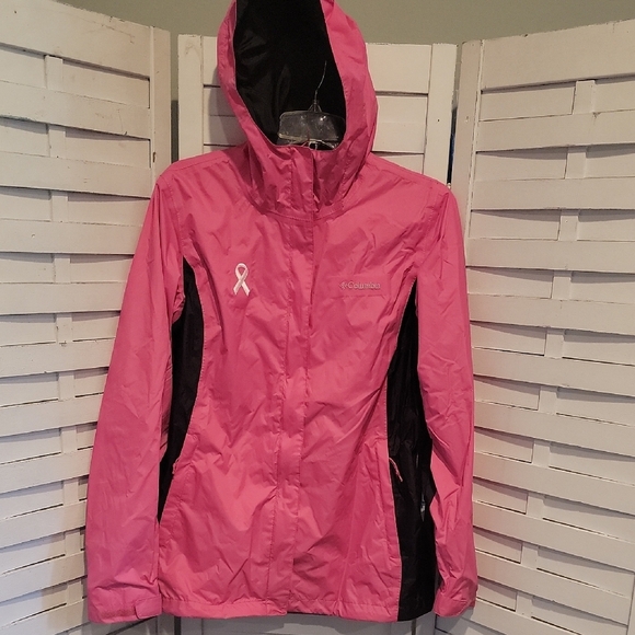 Columbia Pink And Black Breast Cancer Awareness All Weather Jacket Size Large - Picture 1 of 7